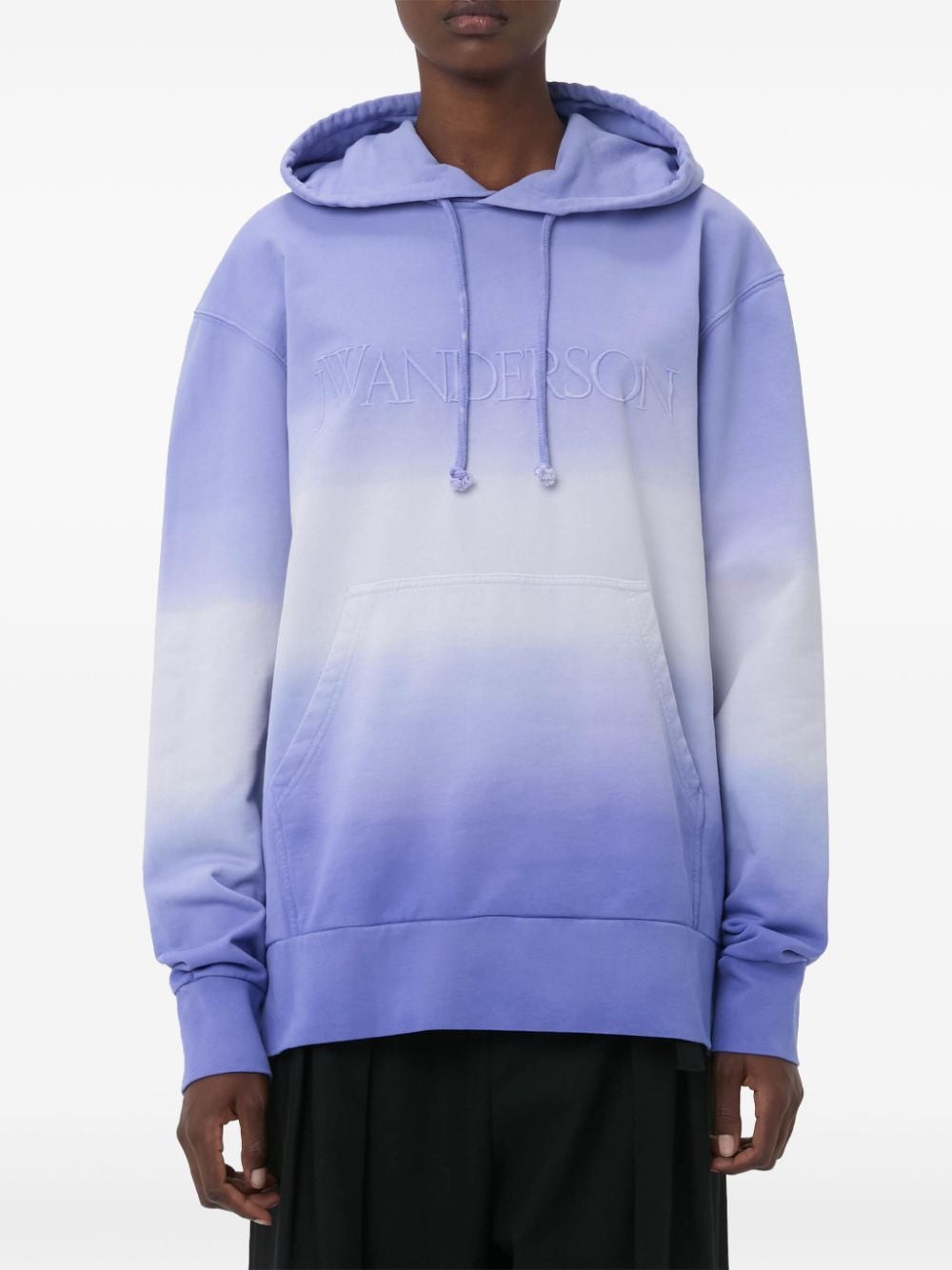 Logo-embroidered gradient hoodie<BR/><BR/><BR/>