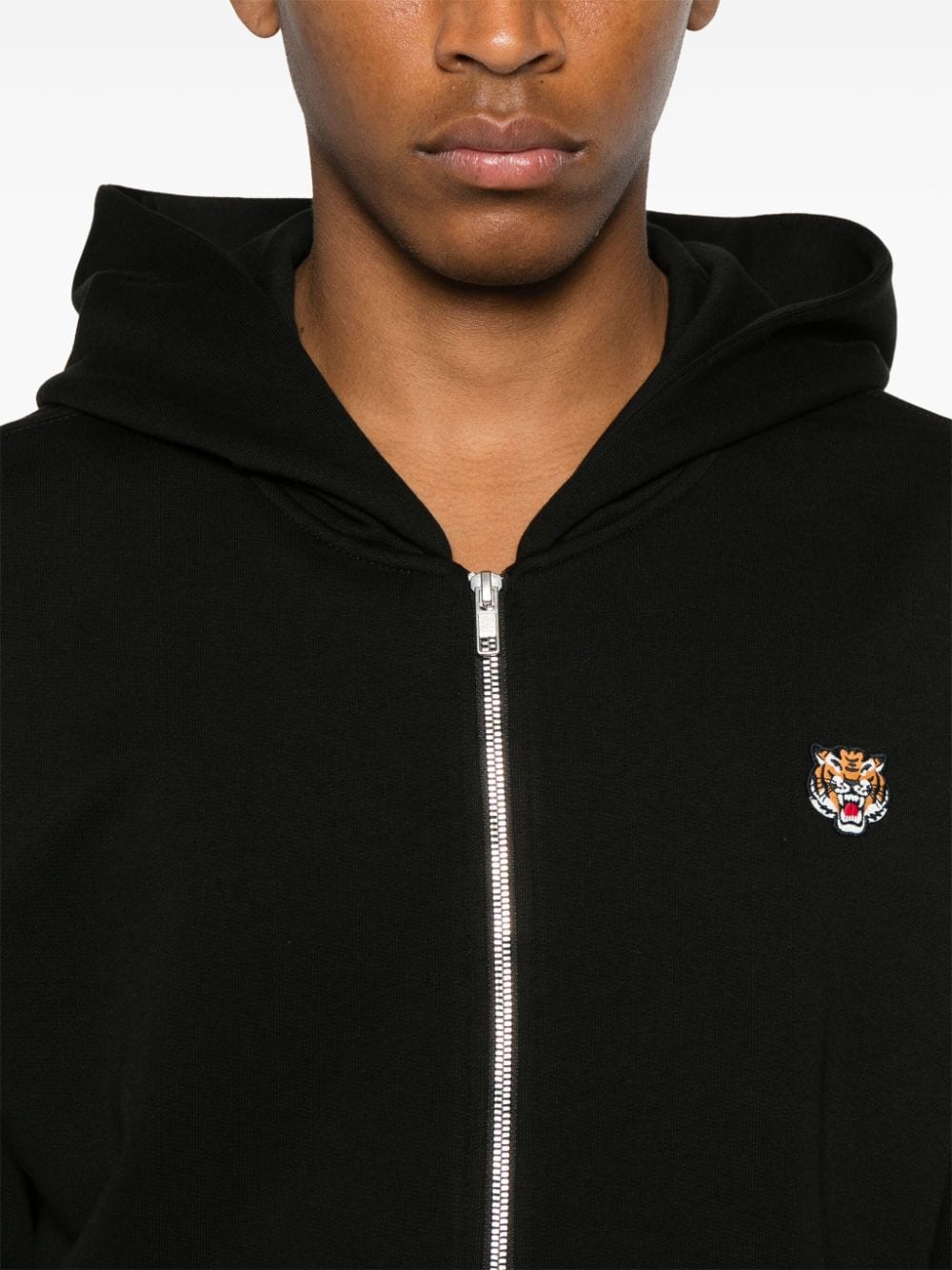 Lucky Tiger-motif zip-up hoodie<BR/><BR/><BR/>