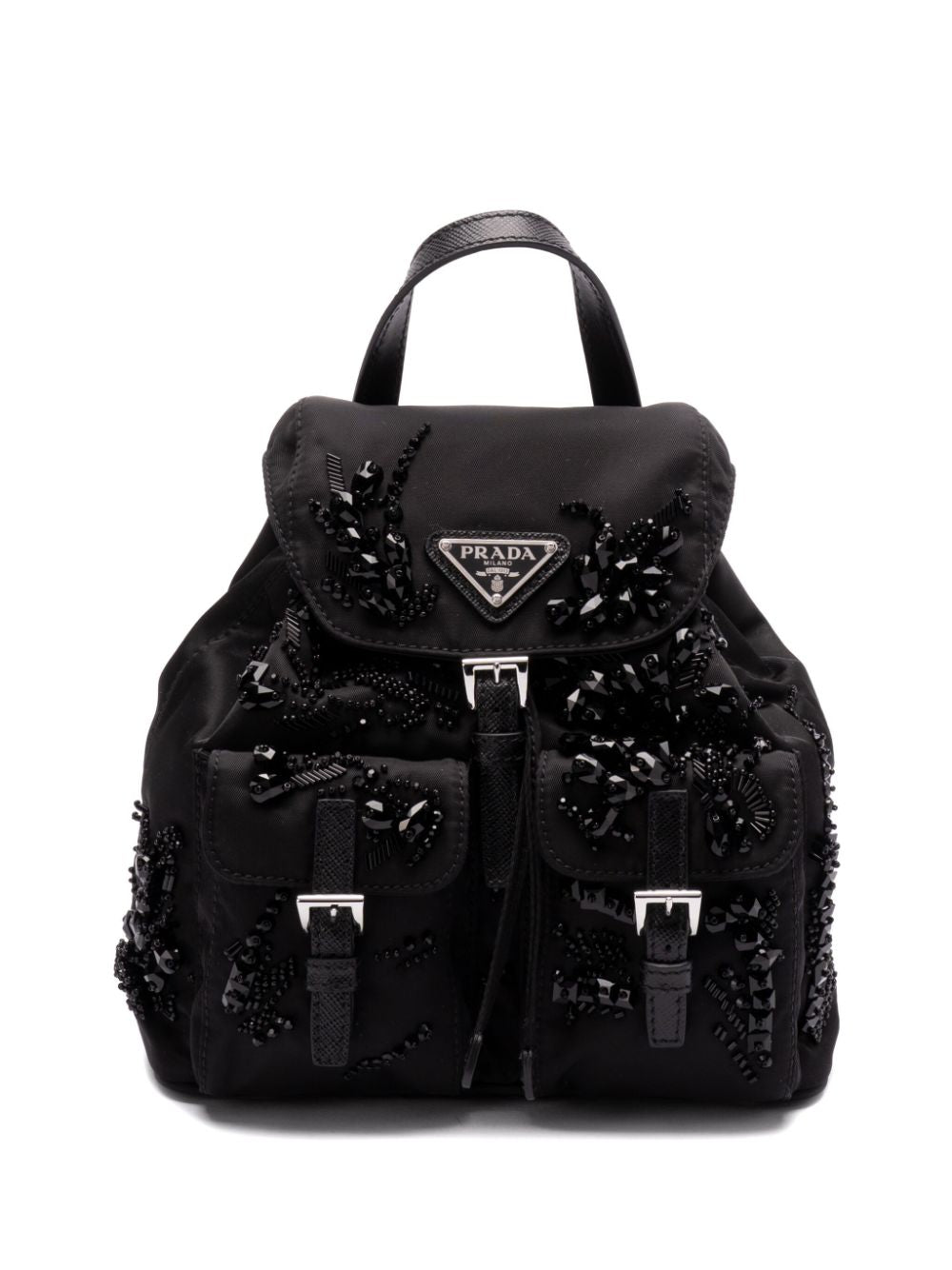 ENAMEL triangle-logo backpack 1BH029 2C4YF0002 PRADA 