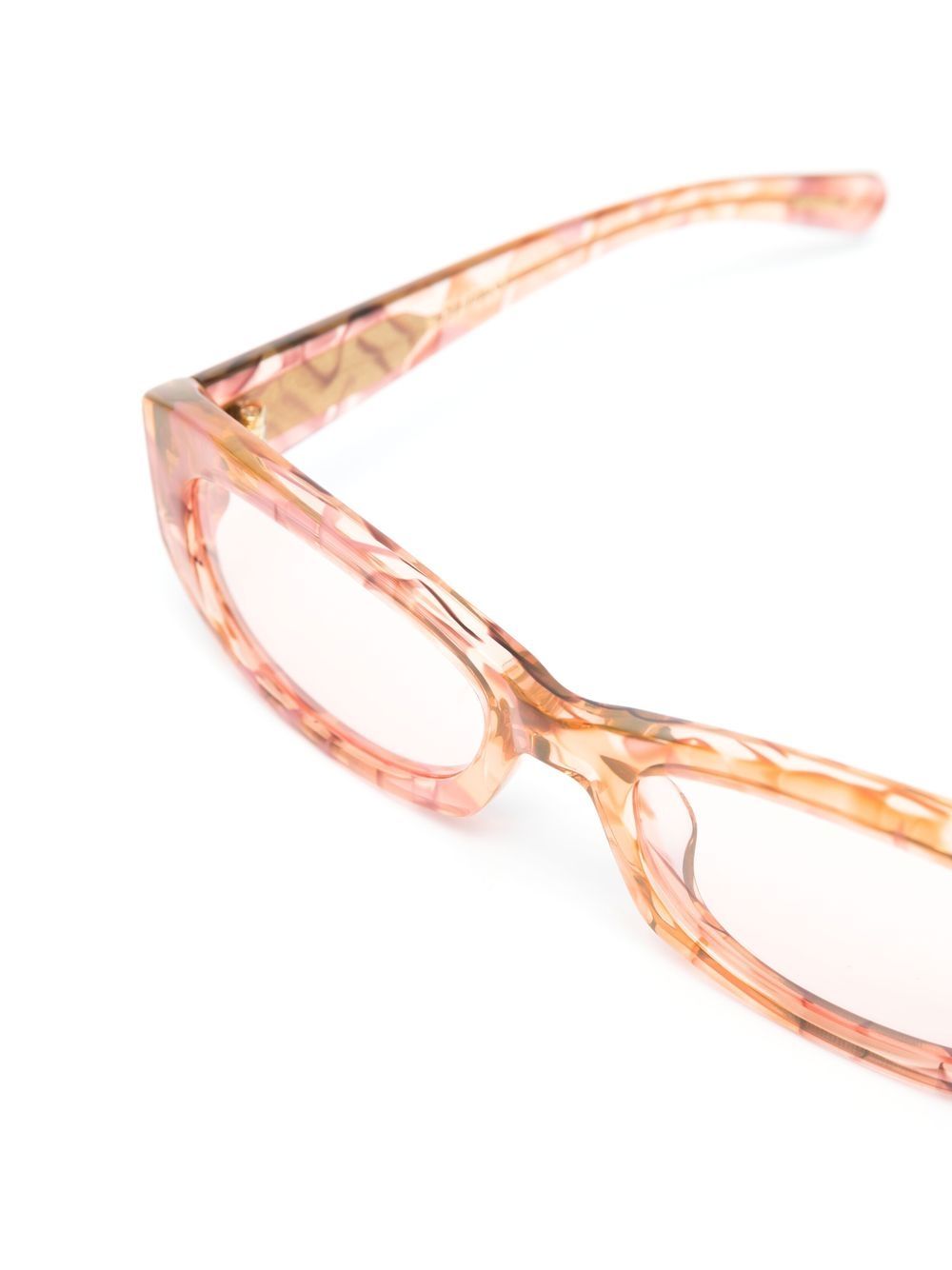 Rose pink square-frame glasses