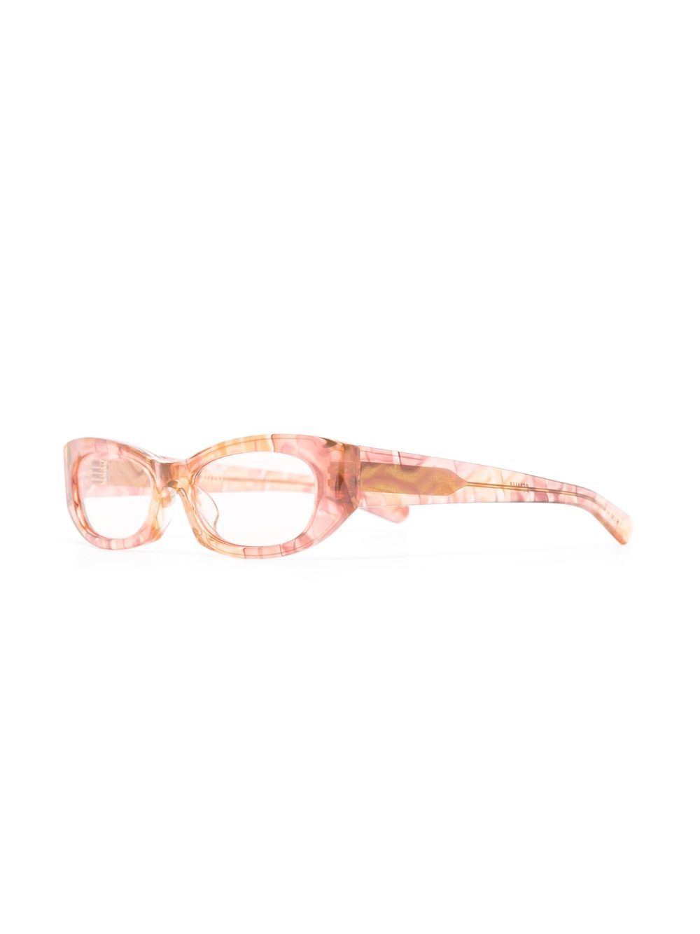 Rose pink square-frame glasses