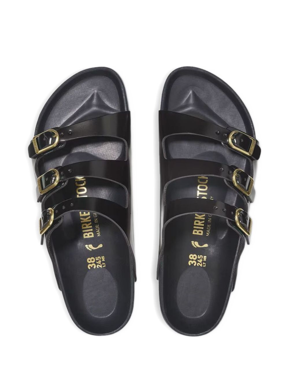 Florida Fresh 1029385 SHINEBLACKNATURALLEA BIRKENSTOCK 