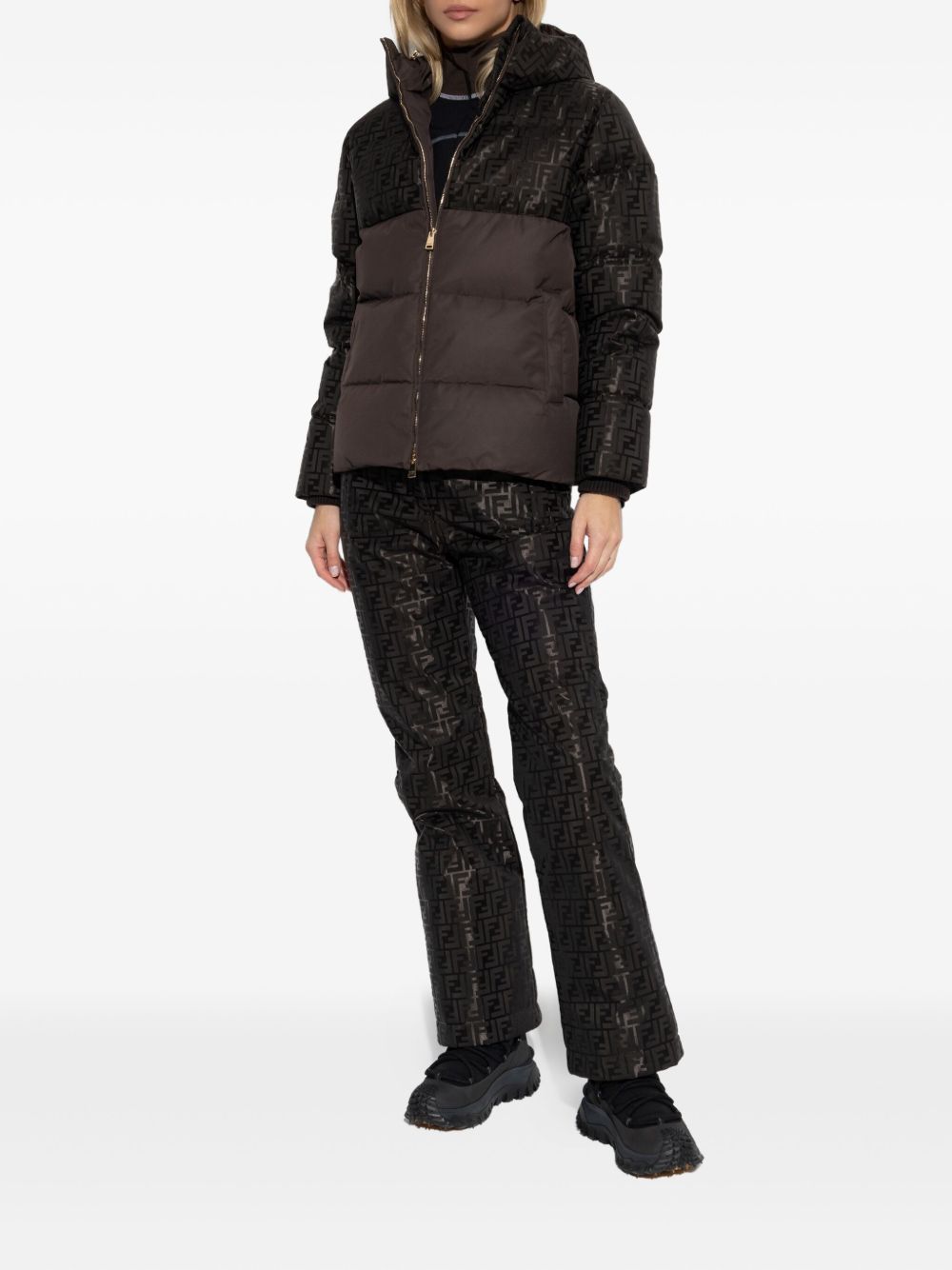Down Jacket With Ff Jacquard Insert FAN226 AT91F1T6H FENDI 