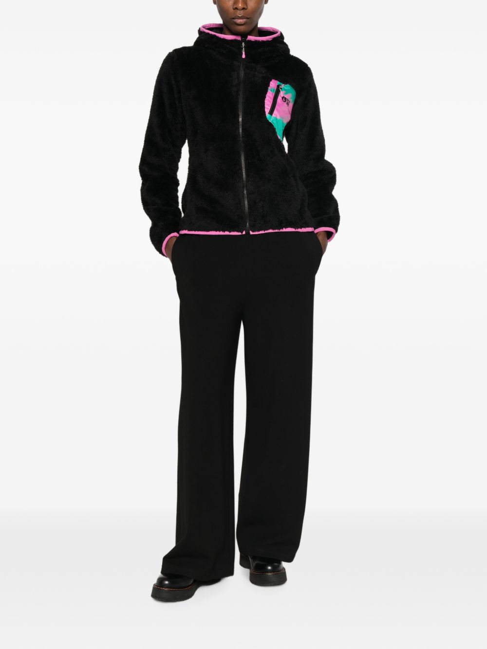 fleece zip-up hoodie SWT0190 BLACK PICTURE 