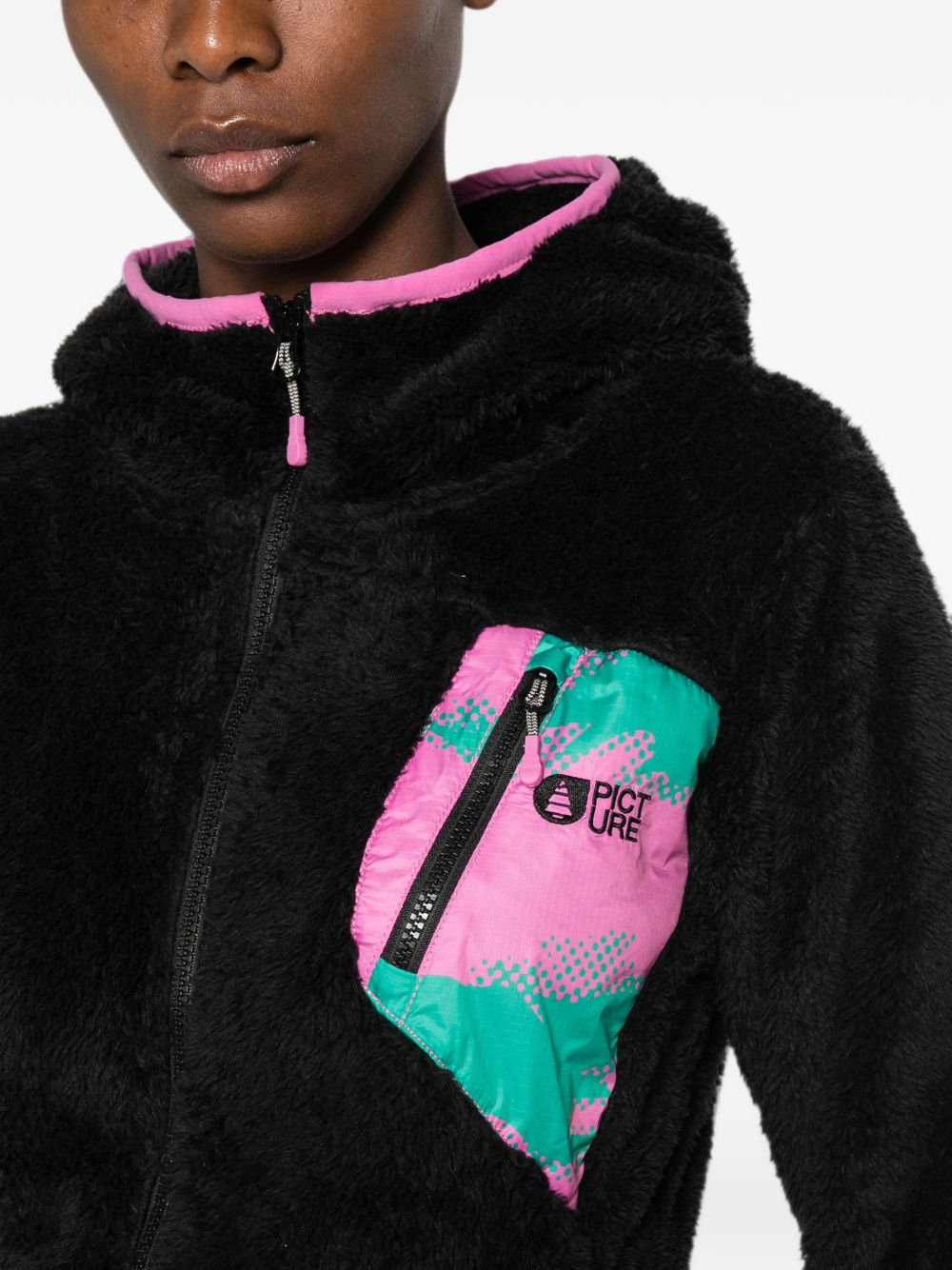 fleece zip-up hoodie SWT0190 BLACK PICTURE 