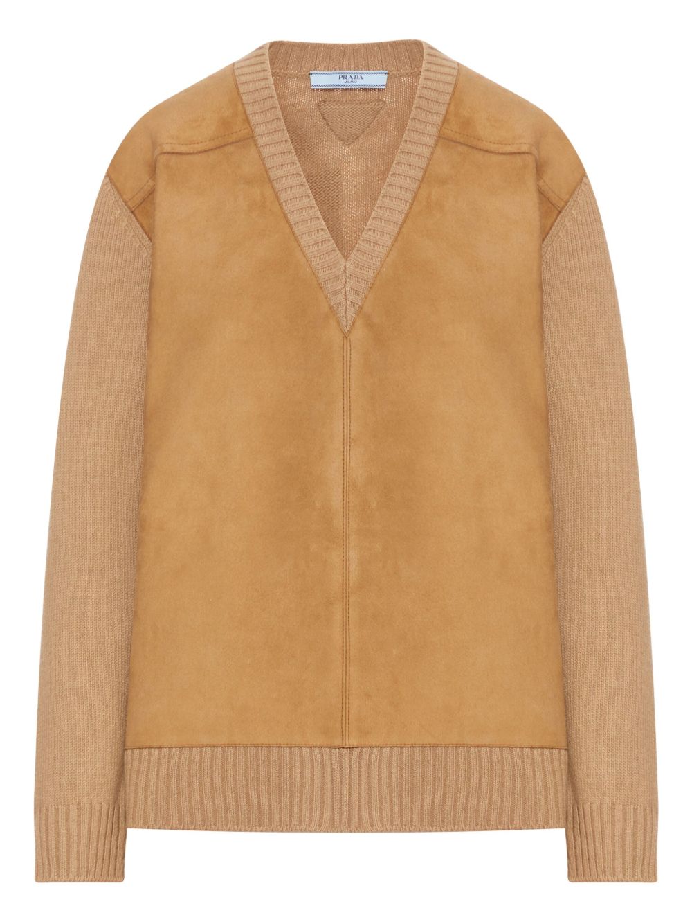 Cashmere-wool and suede sweater P24T2BS-OOO 173PF0C59 PRADA 