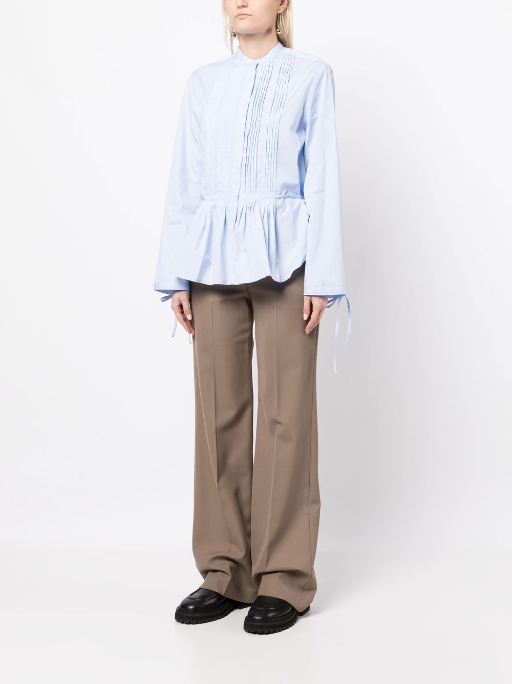 peplum button-up shirt S6_G_5446 C11807126 ASPESI 