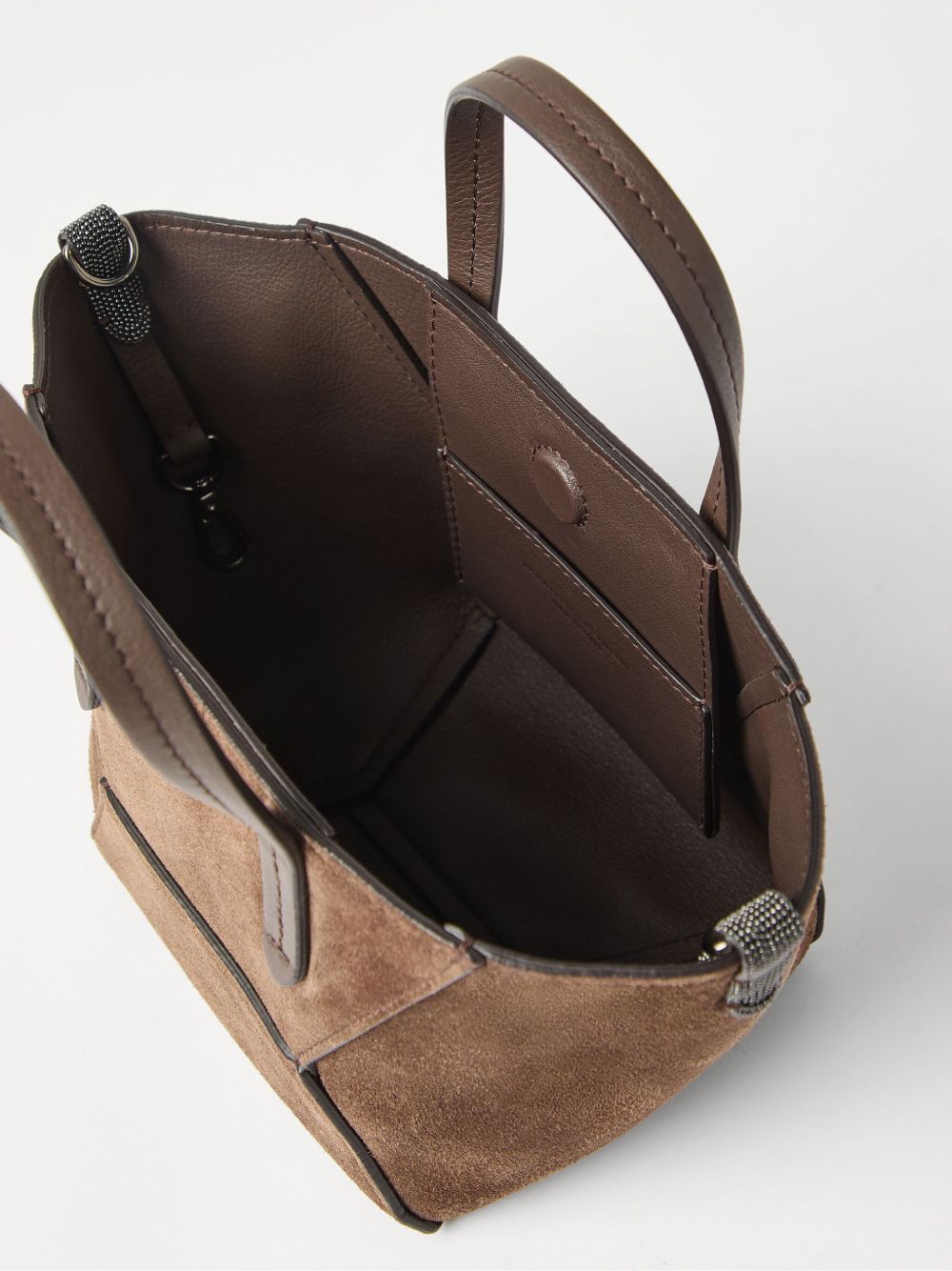 Duo mini suede bag with monili MBDLD2675 C8769 BRUNELLO CUCINELLI 