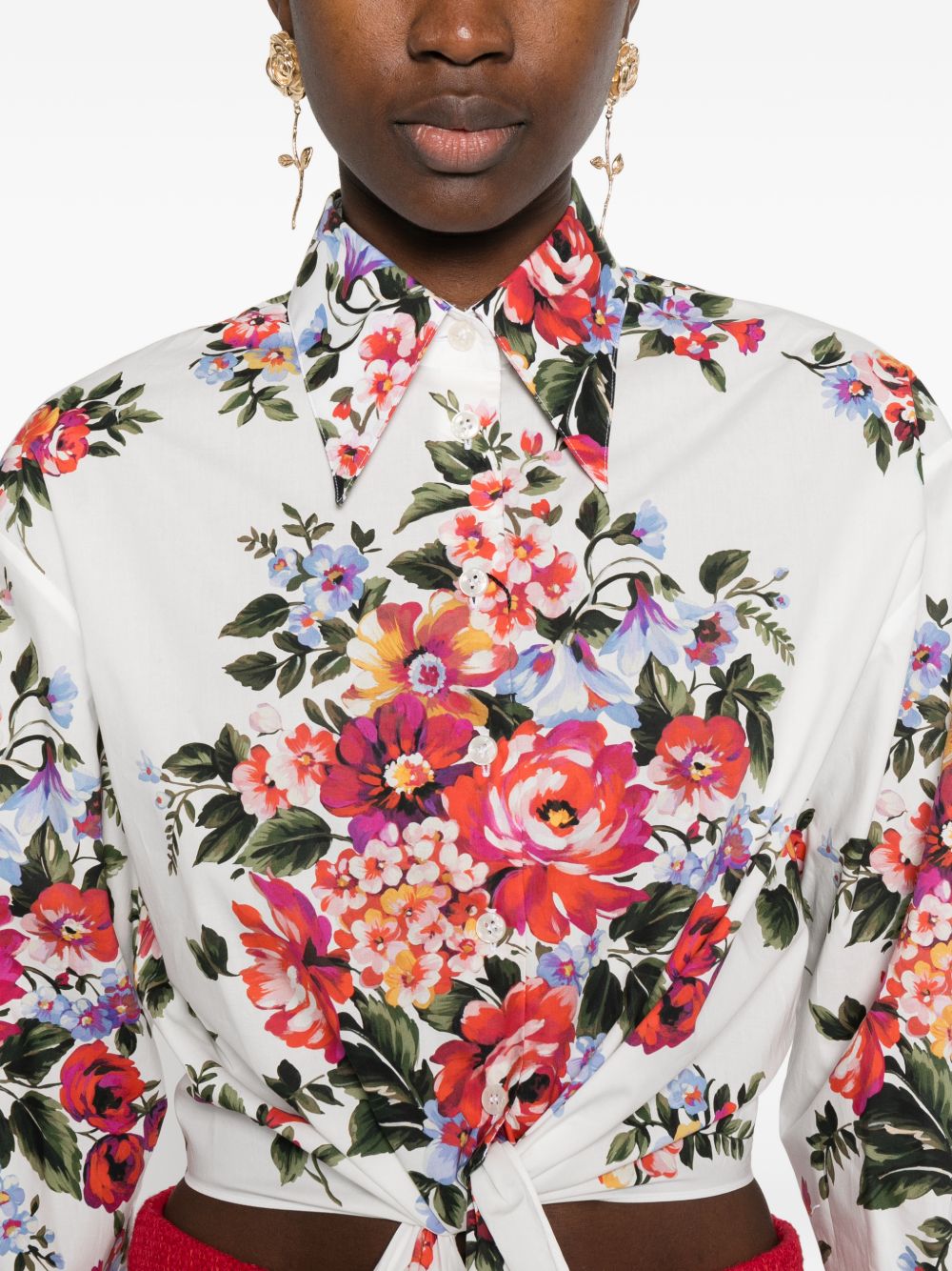 Flower bouquet-print cotton shirt F5T76T HS5UUHA5ZO DOLCE & GABBANA 