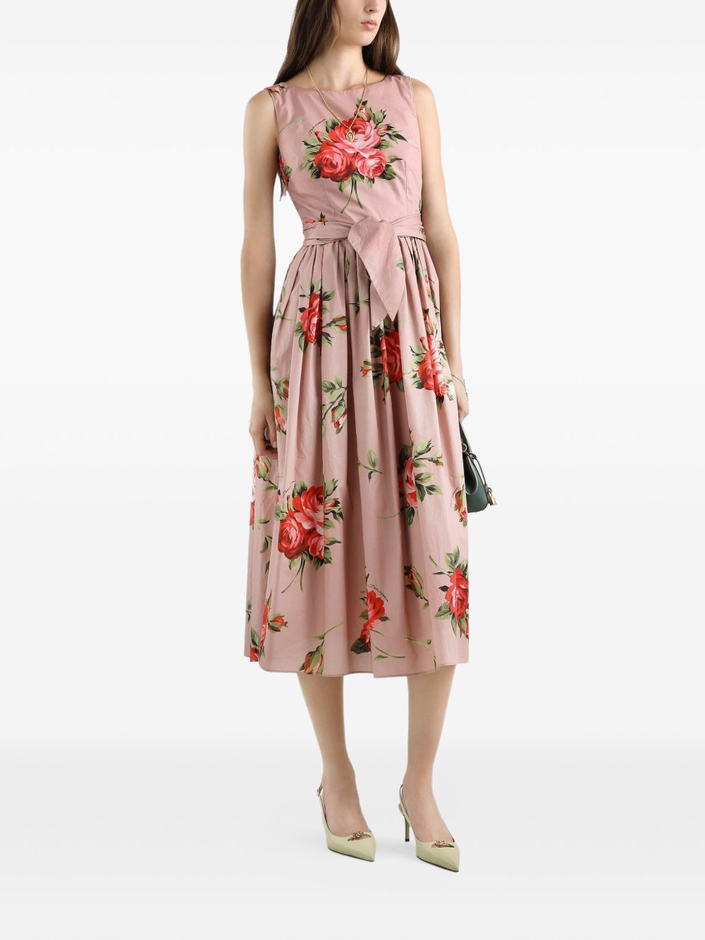 Rose bouquet-print cotton dress F612PT HS5UTHF5ZN DOLCE & GABBANA 