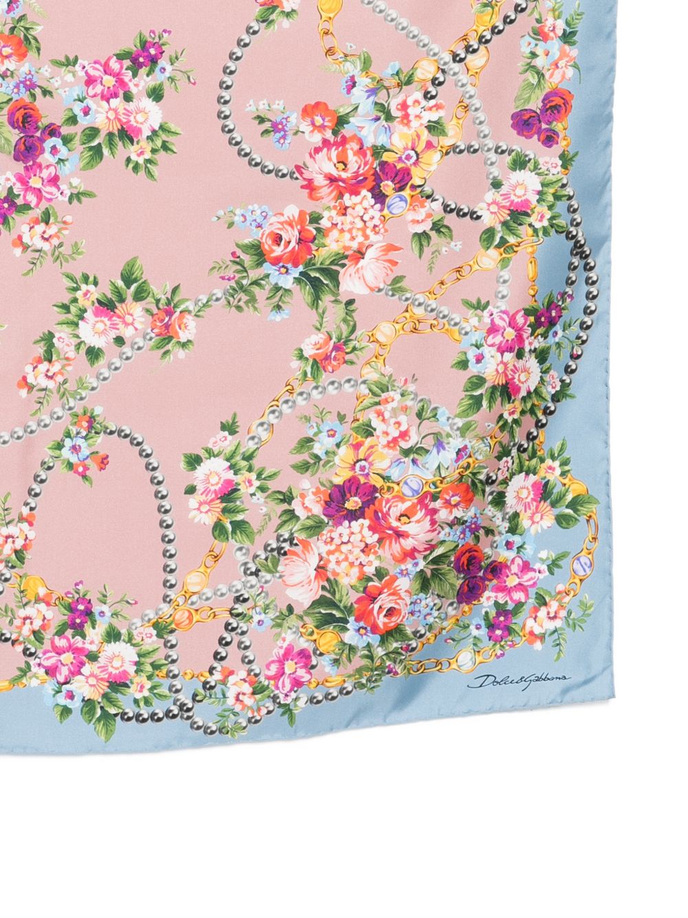 small flower bouquets-print silk twill scarf FN090R GDDLHHF5XK DOLCE & GABBANA 