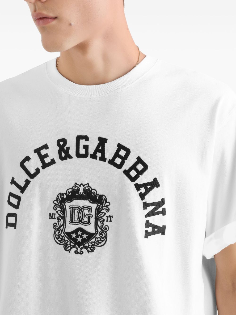 T-shirt with embroidery G8PN9Z G7POPW0800 DOLCE & GABBANA 