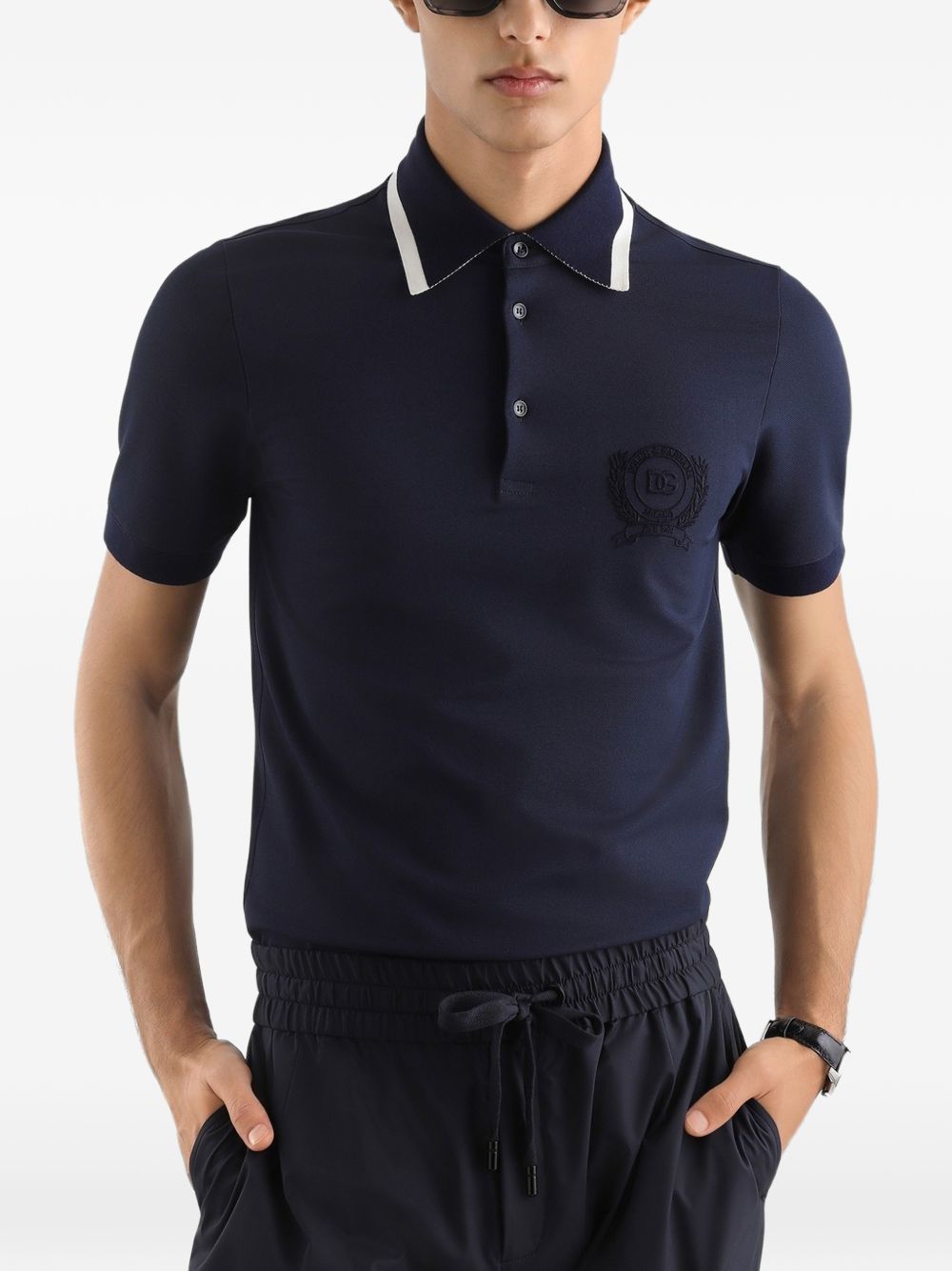 Embroidered-logo polo shirt G8SW8Z HU7WZB0665 DOLCE & GABBANA 