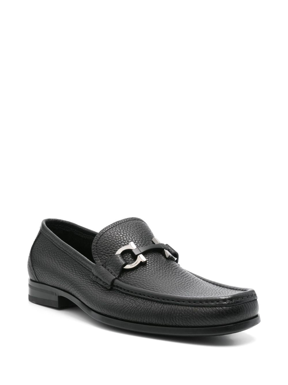 Loafer with Gancini buckle 029392GRANDIOSO 642848NERO FERRAGAMO 