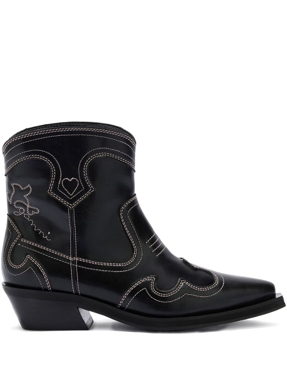 Embroidered Western ankle boots B1010028 475 GANNI 