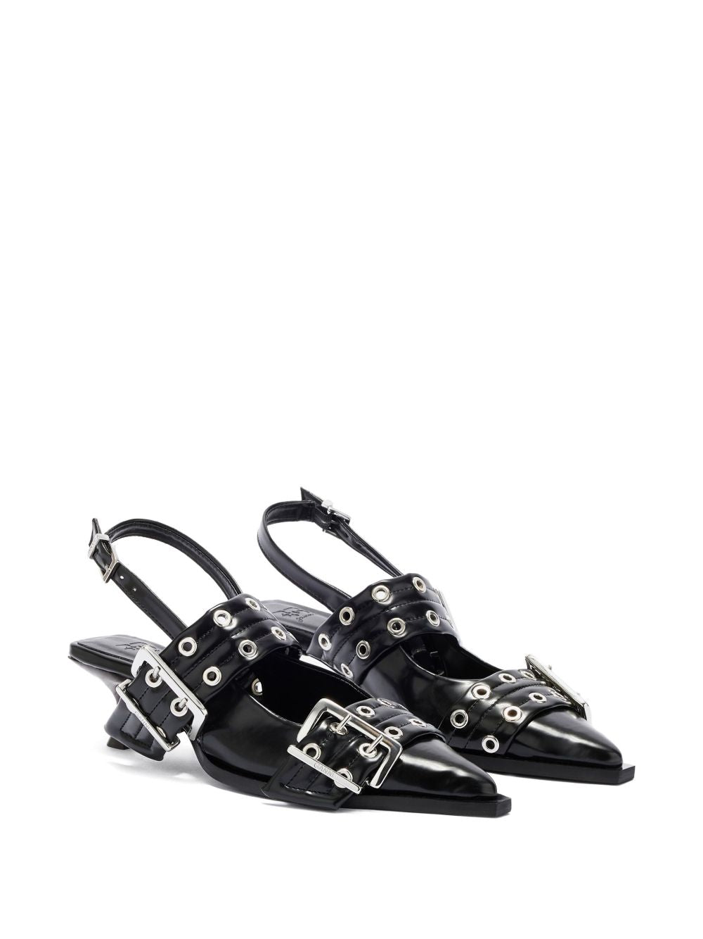 Leather Blend Slingback Pumps B1020092 099 GANNI 