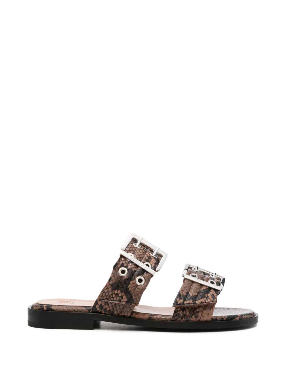 Feminine Buckle Two-Strap Sandals B1020180 05W GANNI 