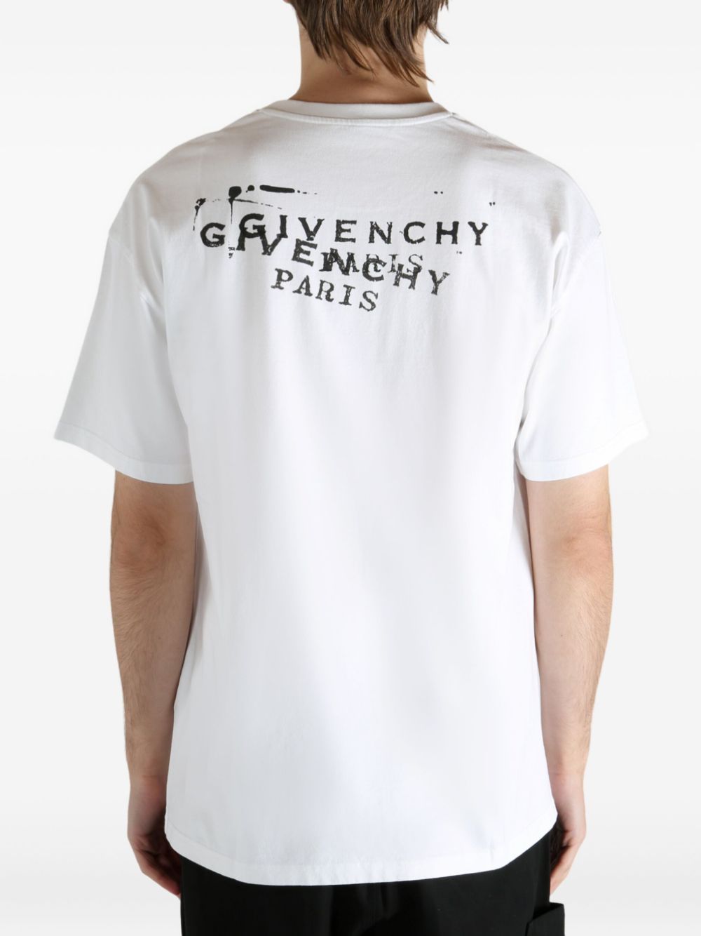 T-shirt with Givenchy print BM71NK3YSA 100 GIVENCHY 