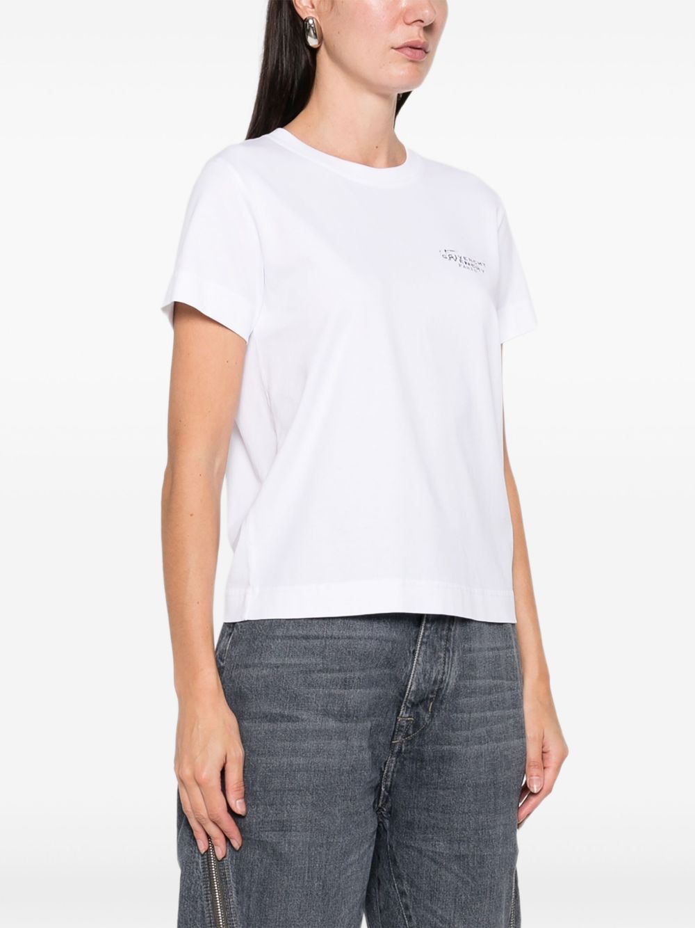 T-shirt with Givenchy print BW70FJP7A7 100 GIVENCHY 