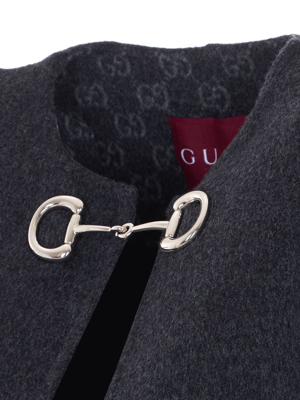 Silk wool cape with Horsebit 852796 ZAQW01179 GUCCI 
