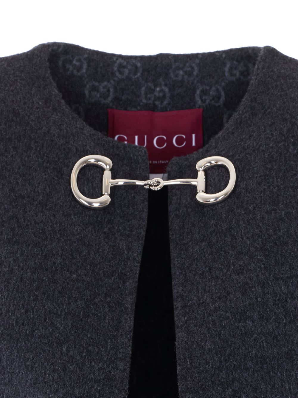 Silk wool cape with Horsebit 852796 ZAQW01179 GUCCI 