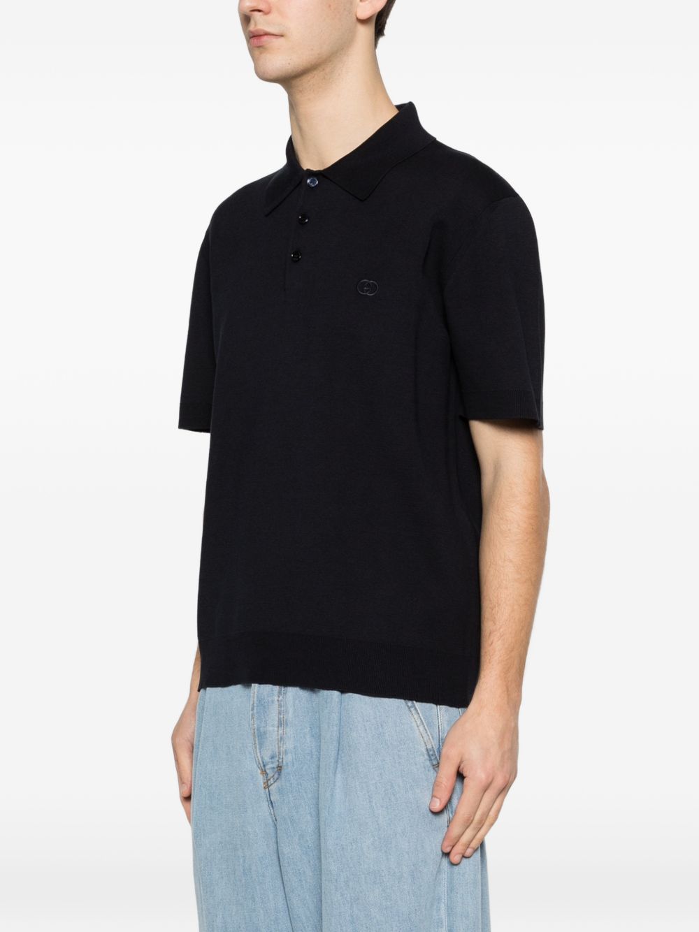 Silk cotton polo shirt with embroidery 853378 XKFDL4255 GUCCI 
