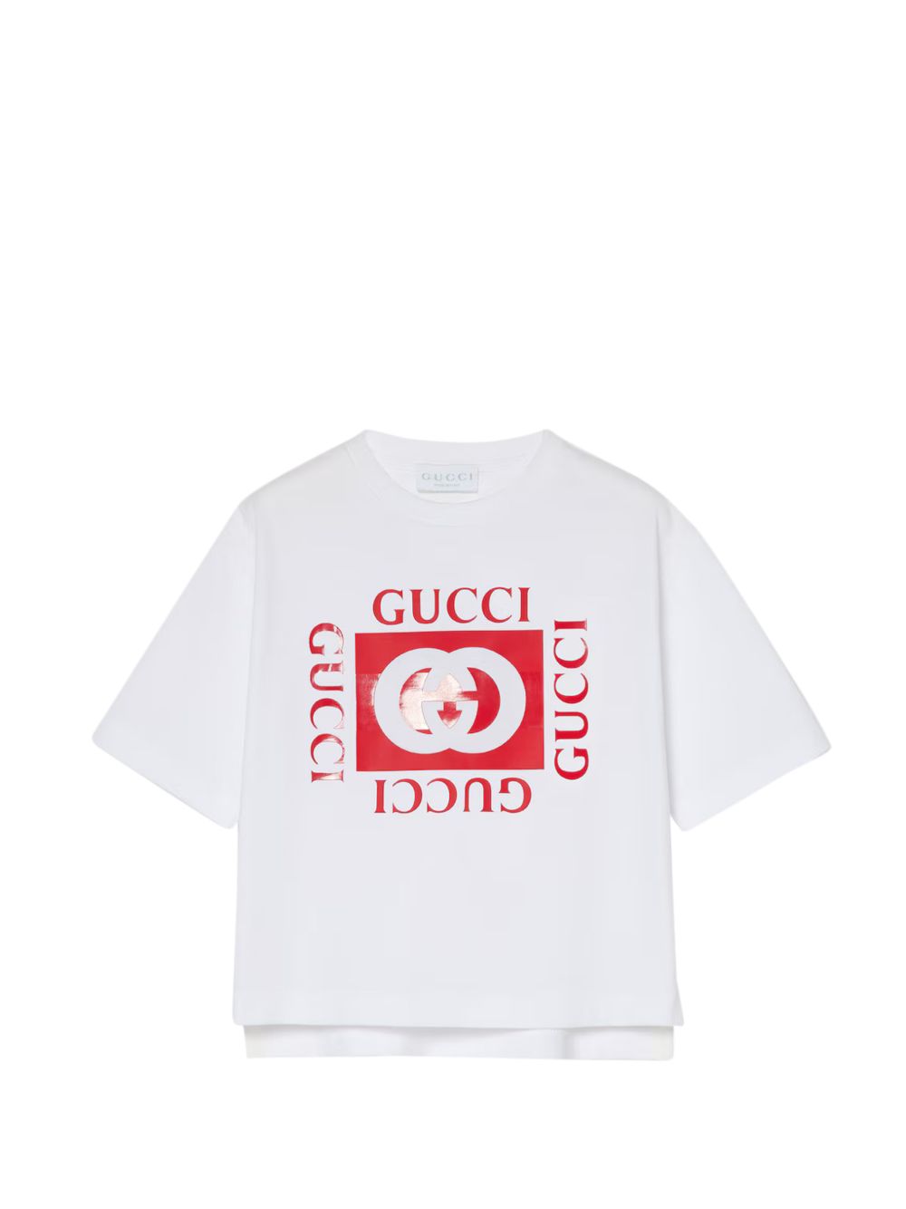 cotton T-shirt with print 855551 XJHO79055 GUCCI KIDS 