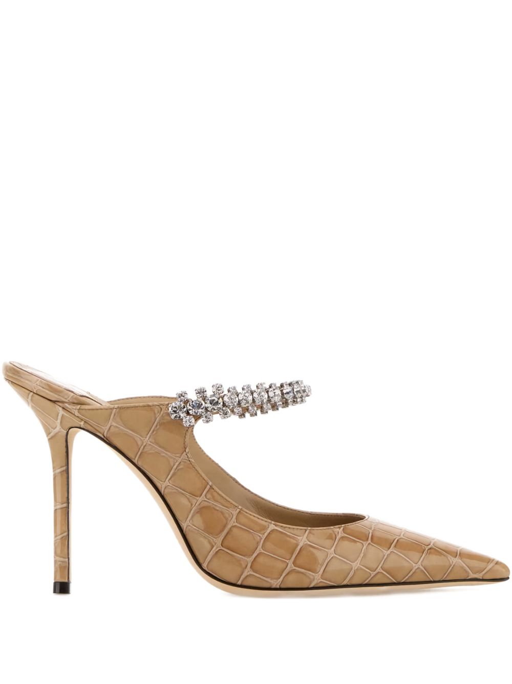 Patent Leather Mules with Crystal Strap BING 100 CBH CHAI JIMMY CHOO 
