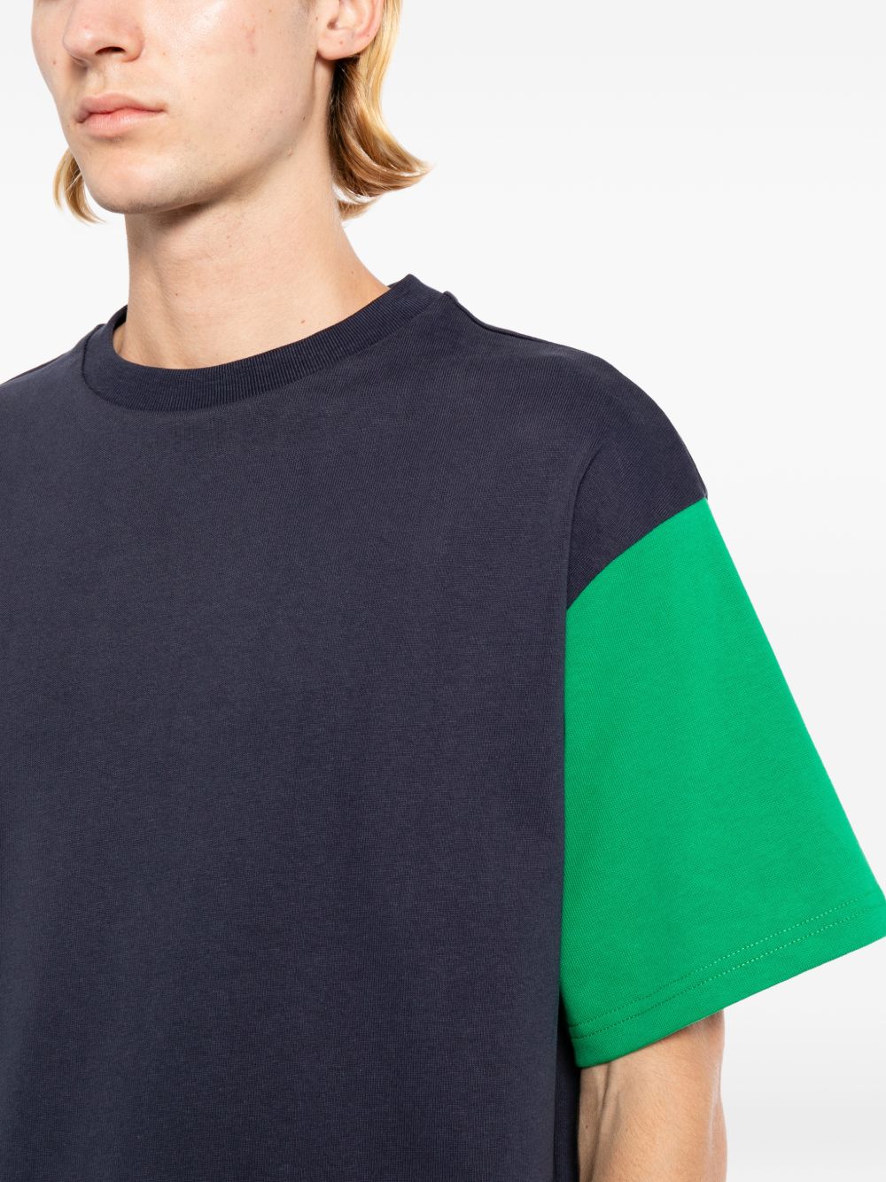 Contrast sleeves T-shirt MT102 NAVY/GREEN LII 