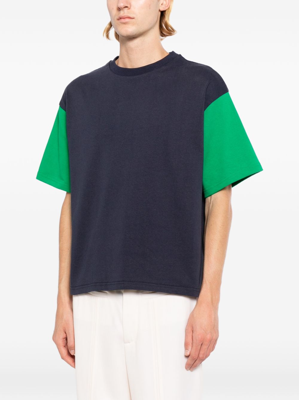 Contrast sleeves T-shirt MT102 NAVY/GREEN LII 