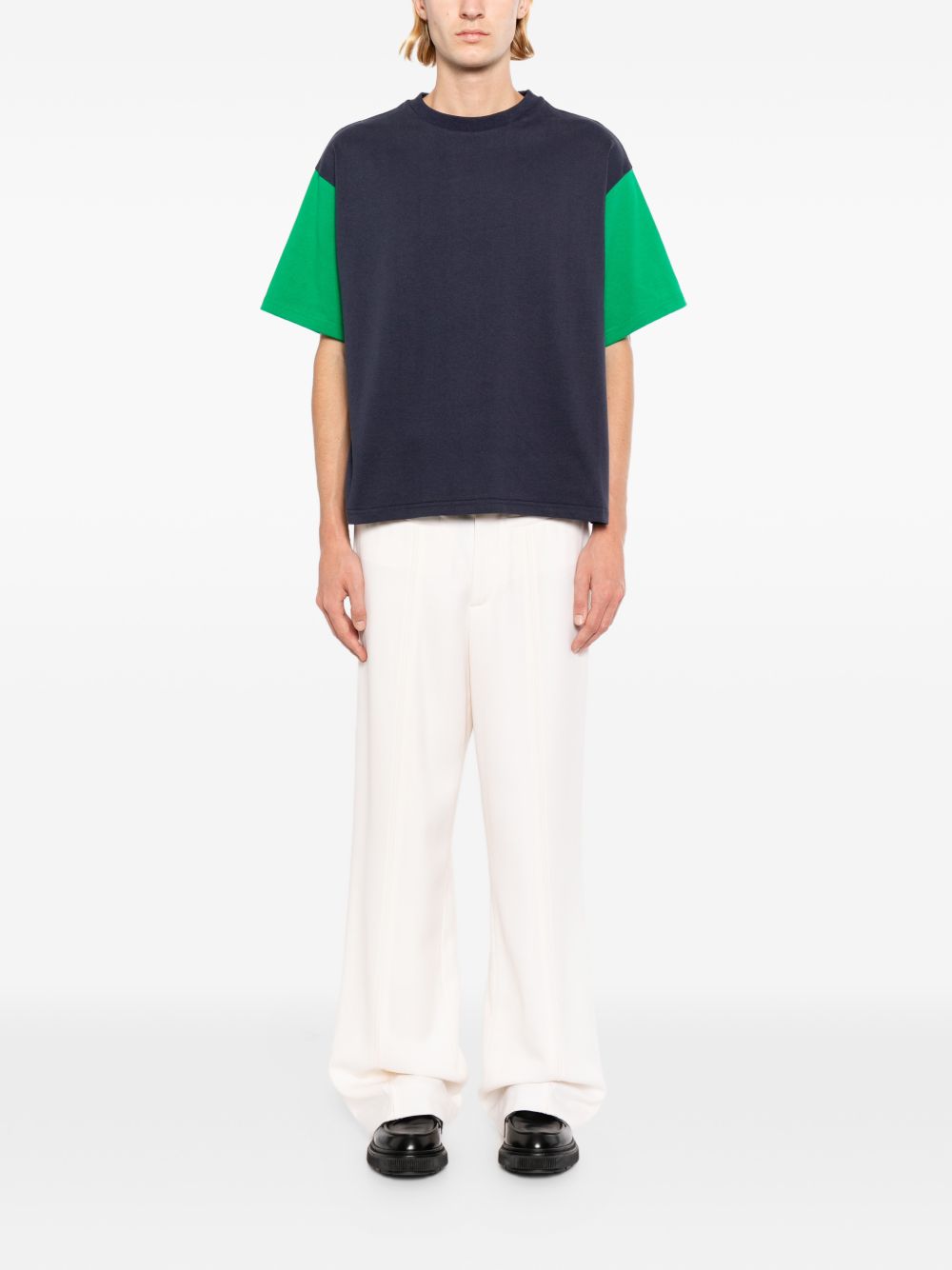 Contrast sleeves T-shirt MT102 NAVY/GREEN LII 