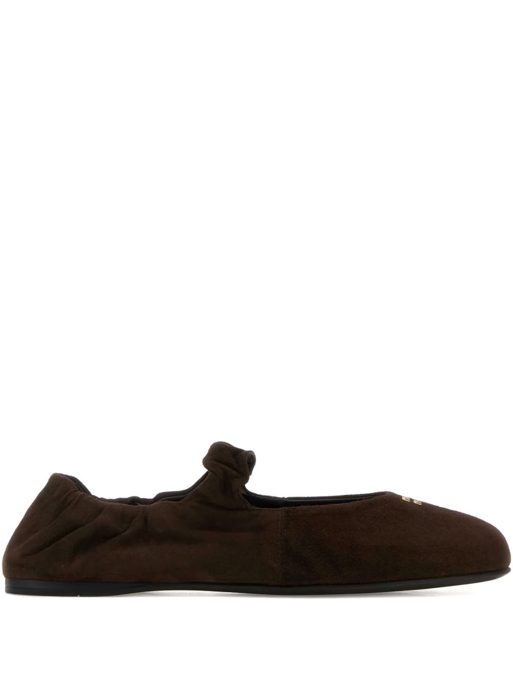 Ruches suede ballerinas 5F340E008 F-D005F0003 MIU MIU 
