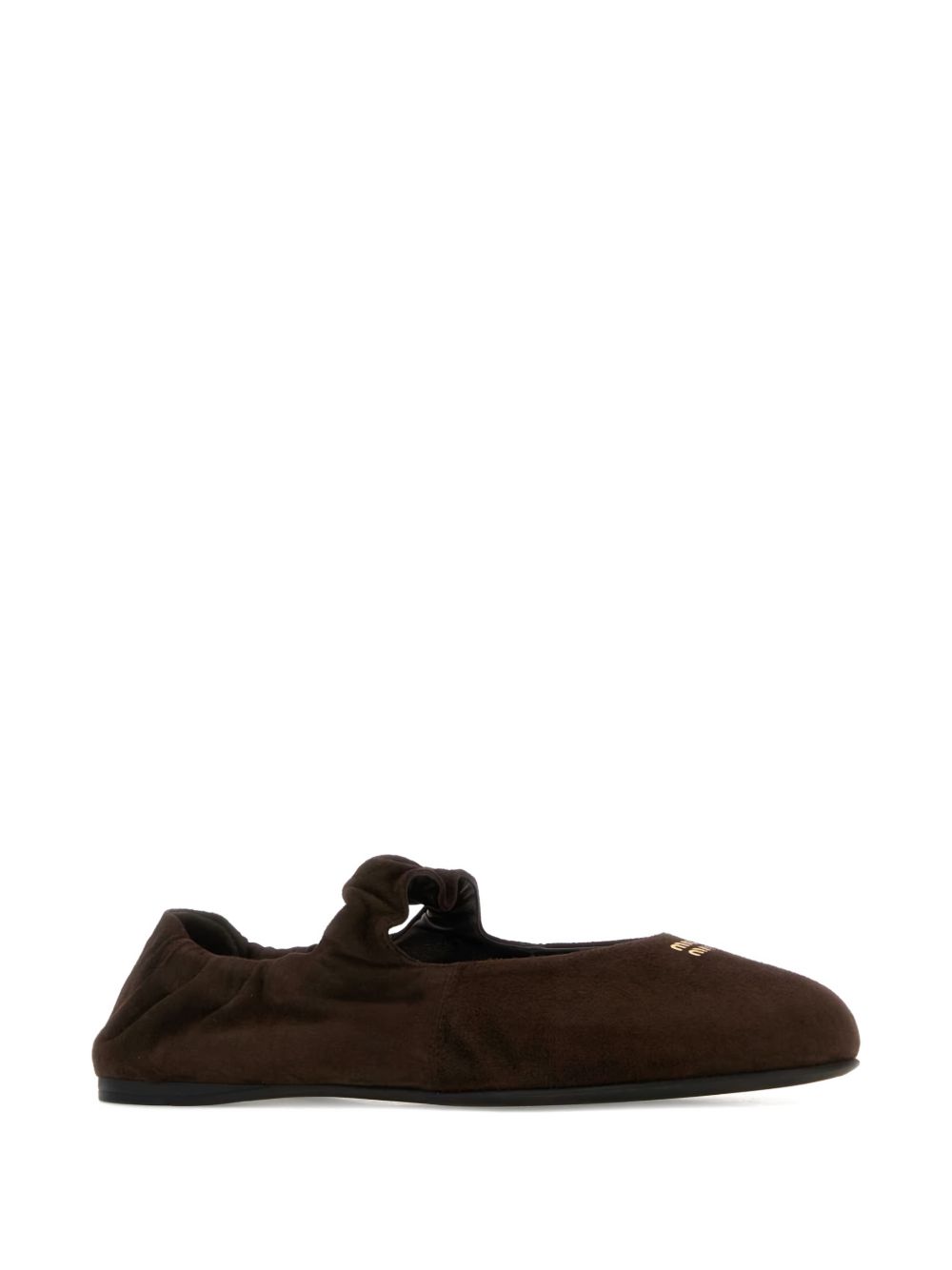 Ruches suede ballerinas 5F340E008 F-D005F0003 MIU MIU 