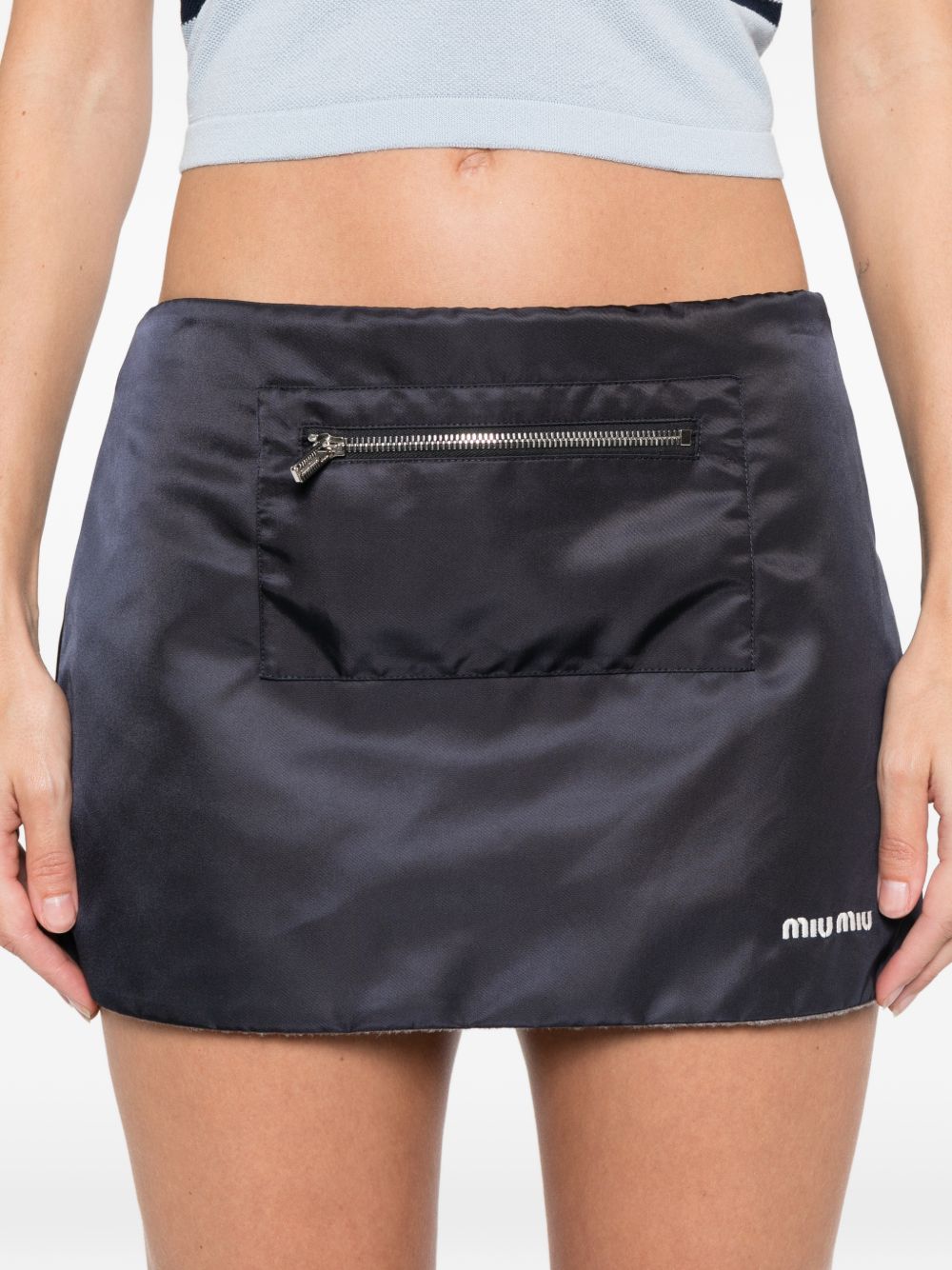 Technical gazar and fleece skirt MG2583181A S-OOOF0008 MIU MIU 