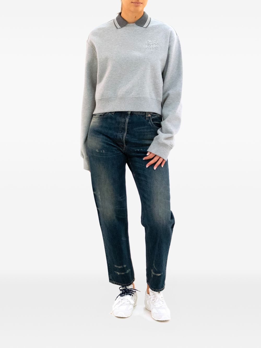 Long sleeved cotton sweatshirt MJLA1518ZX S-OOOF0031 MIU MIU 
