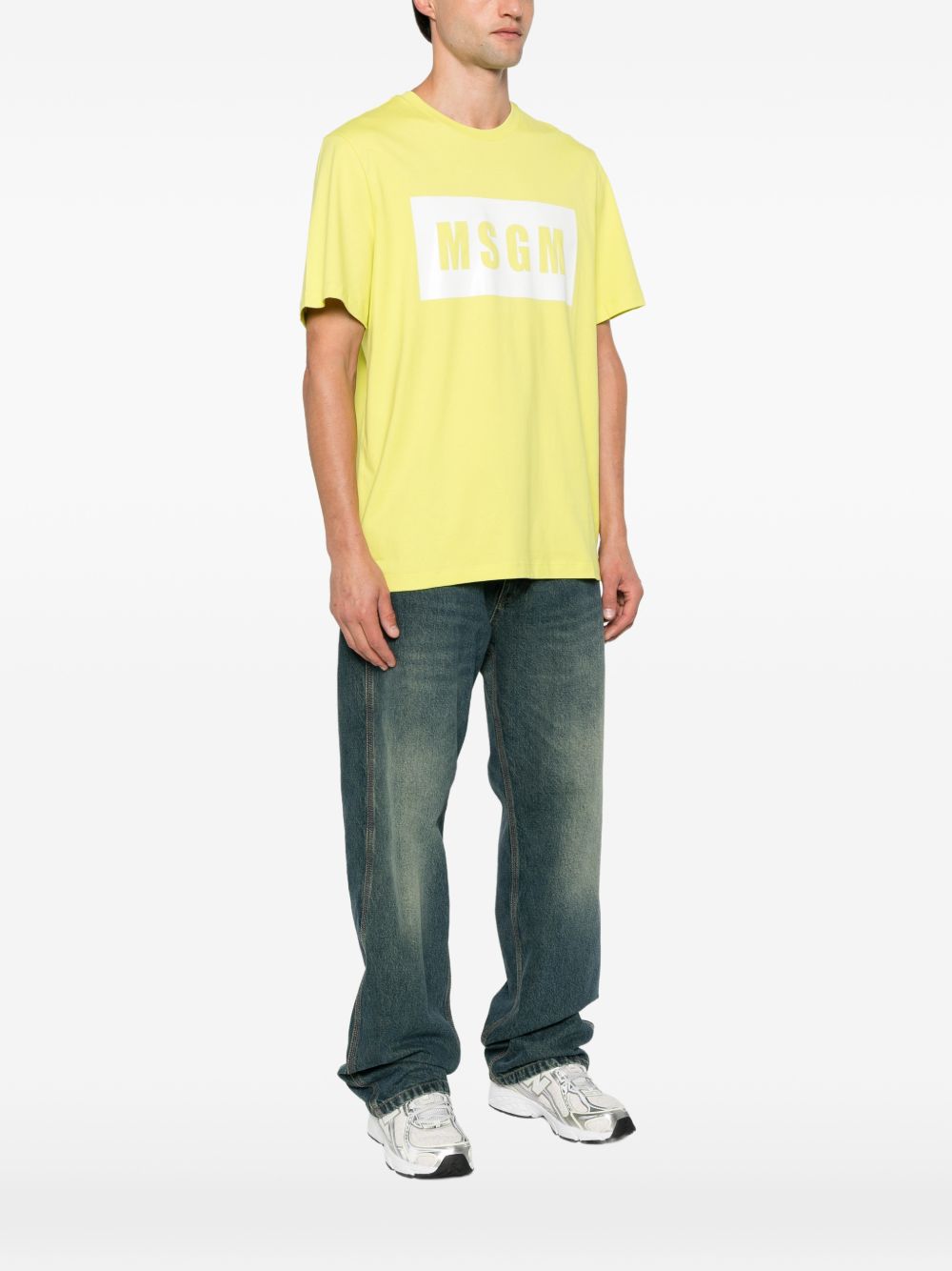 T-shirt with graphic box logo 4040MM520 26700232 MSGM 