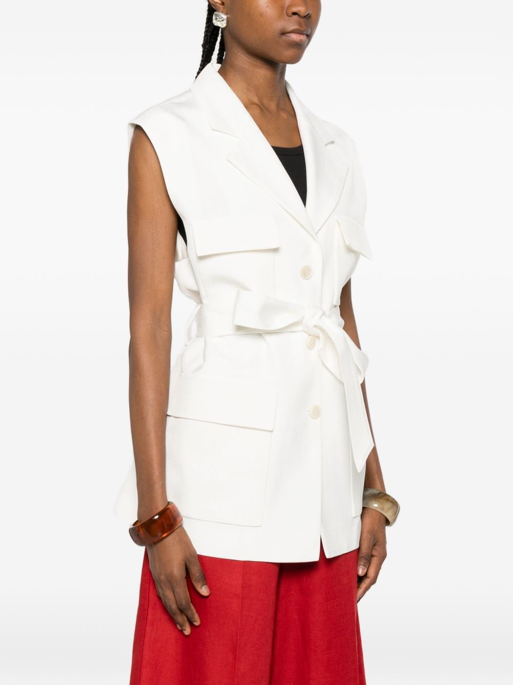 pocket belted waistcoat D410055 RANIA002 P.A.R.O.S.H. 