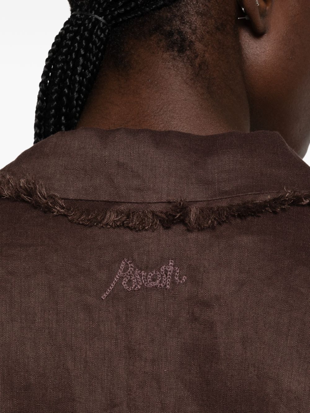 Frayed-edge logo-embroidered jacket D420549 BEACH26086 P.A.R.O.S.H. 