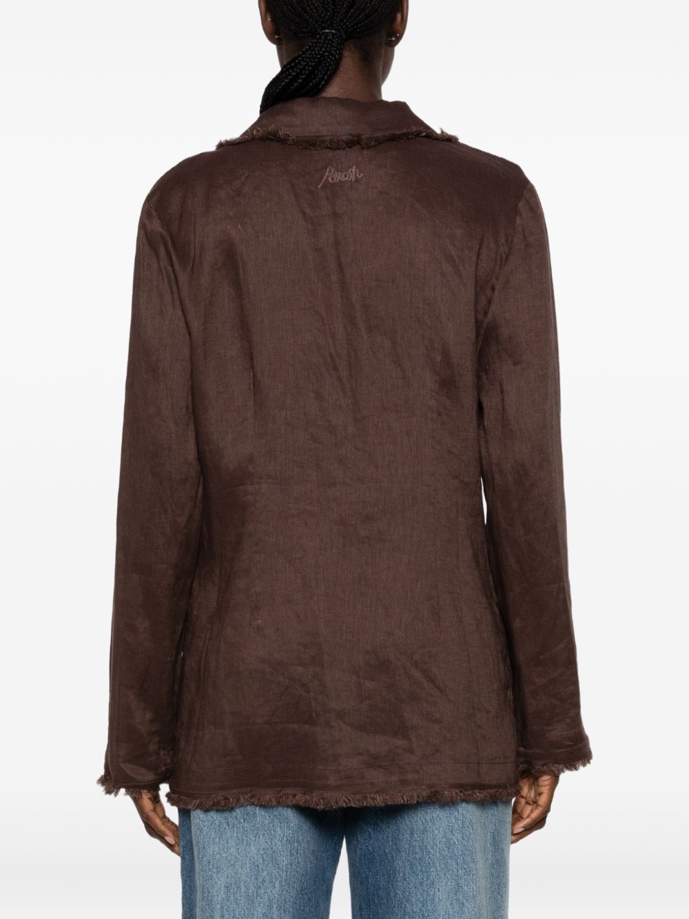 Frayed-edge logo-embroidered jacket D420549 BEACH26086 P.A.R.O.S.H. 