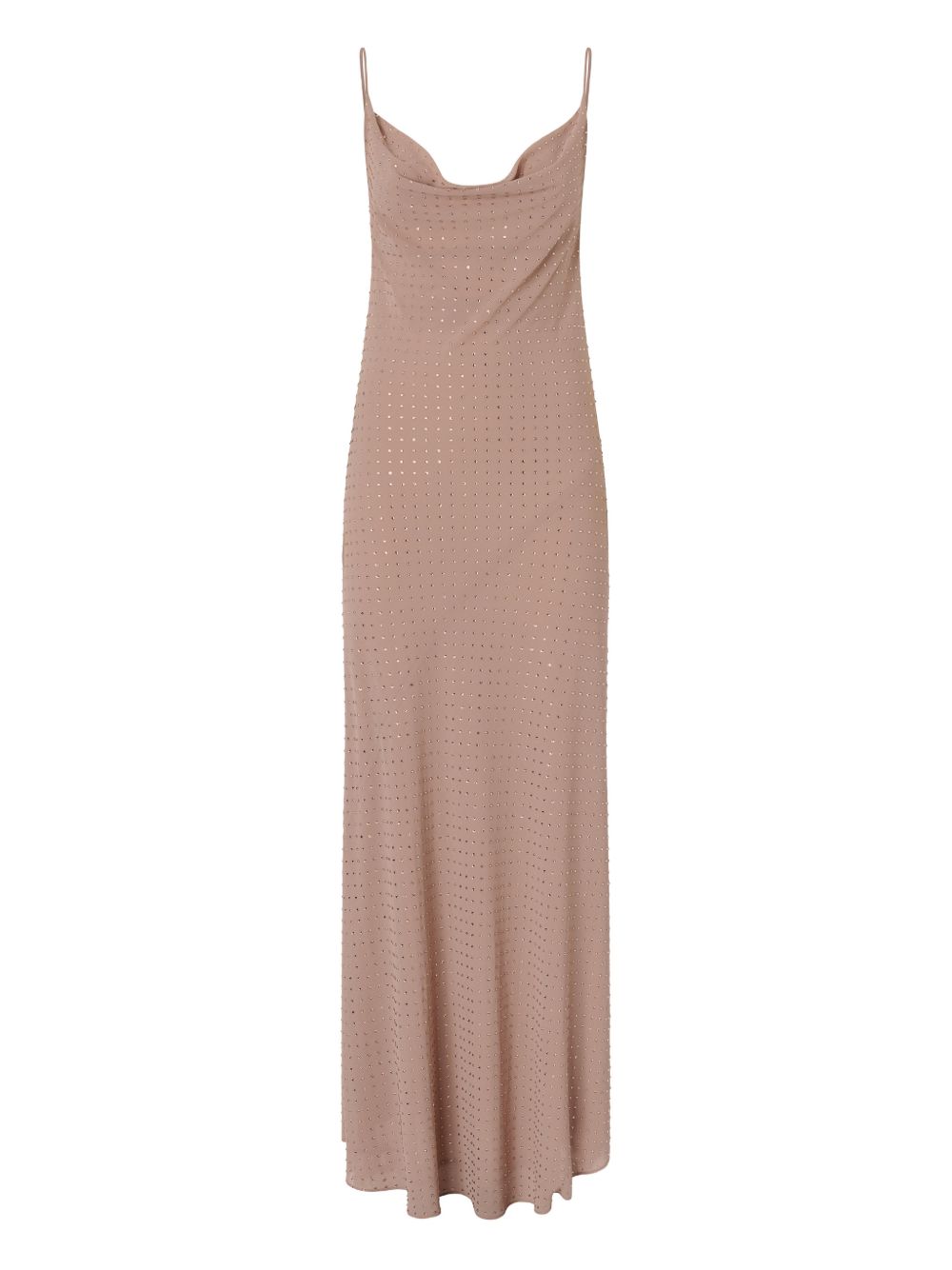 Long slip dress with rhinestones 106299 A32XQ24 PINKO 