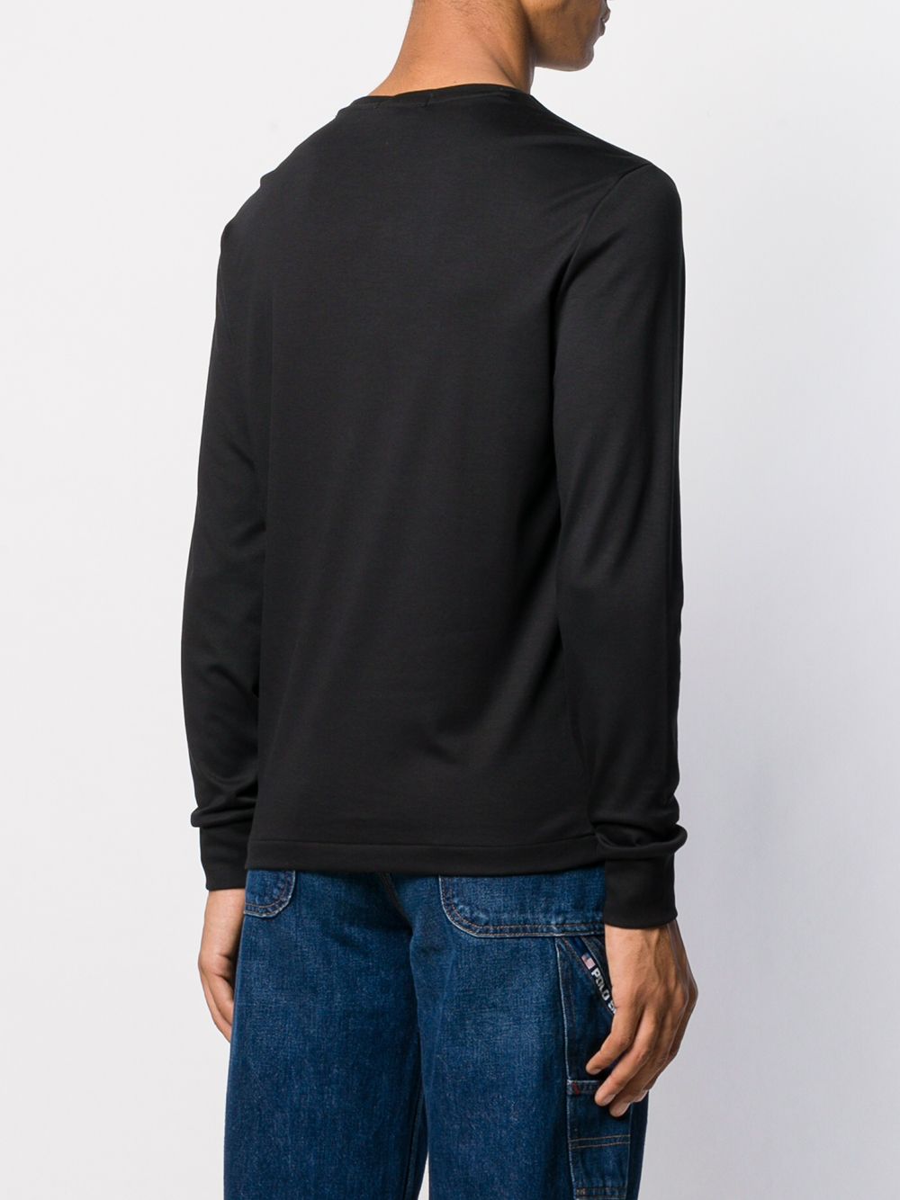 logo-embroidered long-sleeve shirt 710760121001 BLACK POLO RALPH LAUREN 