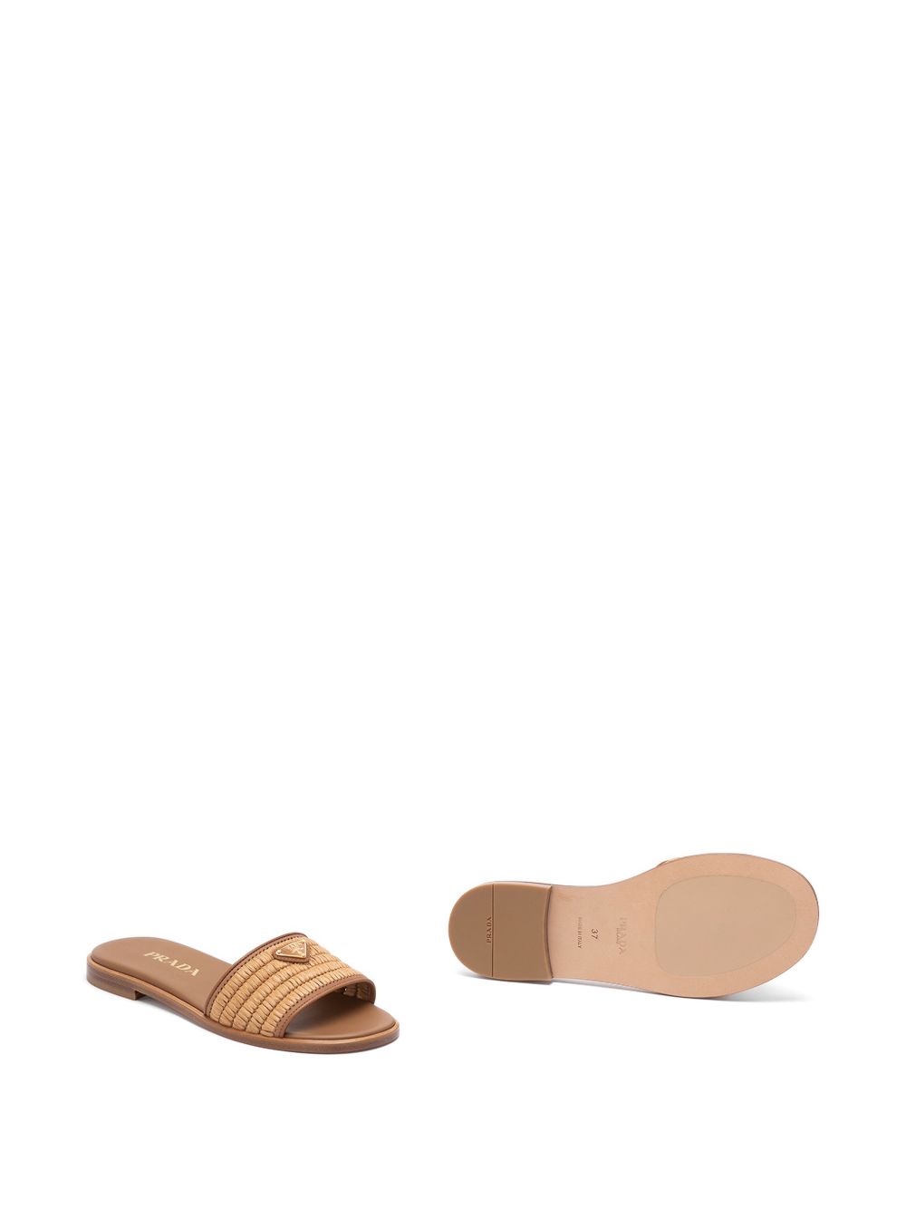 Leather slides with crochet details 1XX7582ACS F-B010F0002 PRADA 