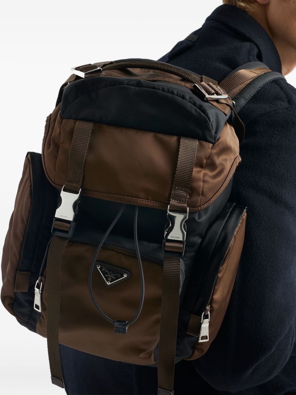 Re-Nylon and leather backpack 2VZ1212DMG VDOMF03MQ PRADA 