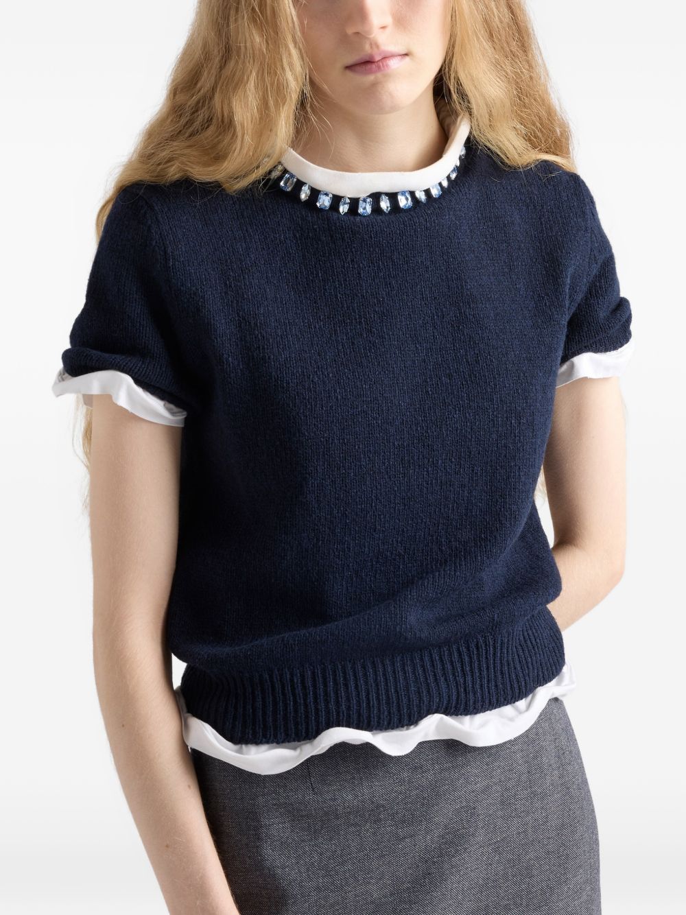 Wool and cashmere crew-neck sweater P24V2B18M6 S-OOOF0008 PRADA 