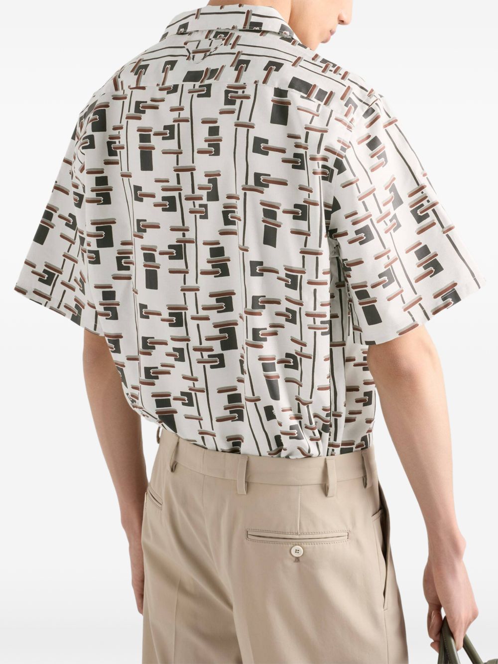Printed cotton blend shirt UCS41419GW S-UMOF0S8V PRADA 