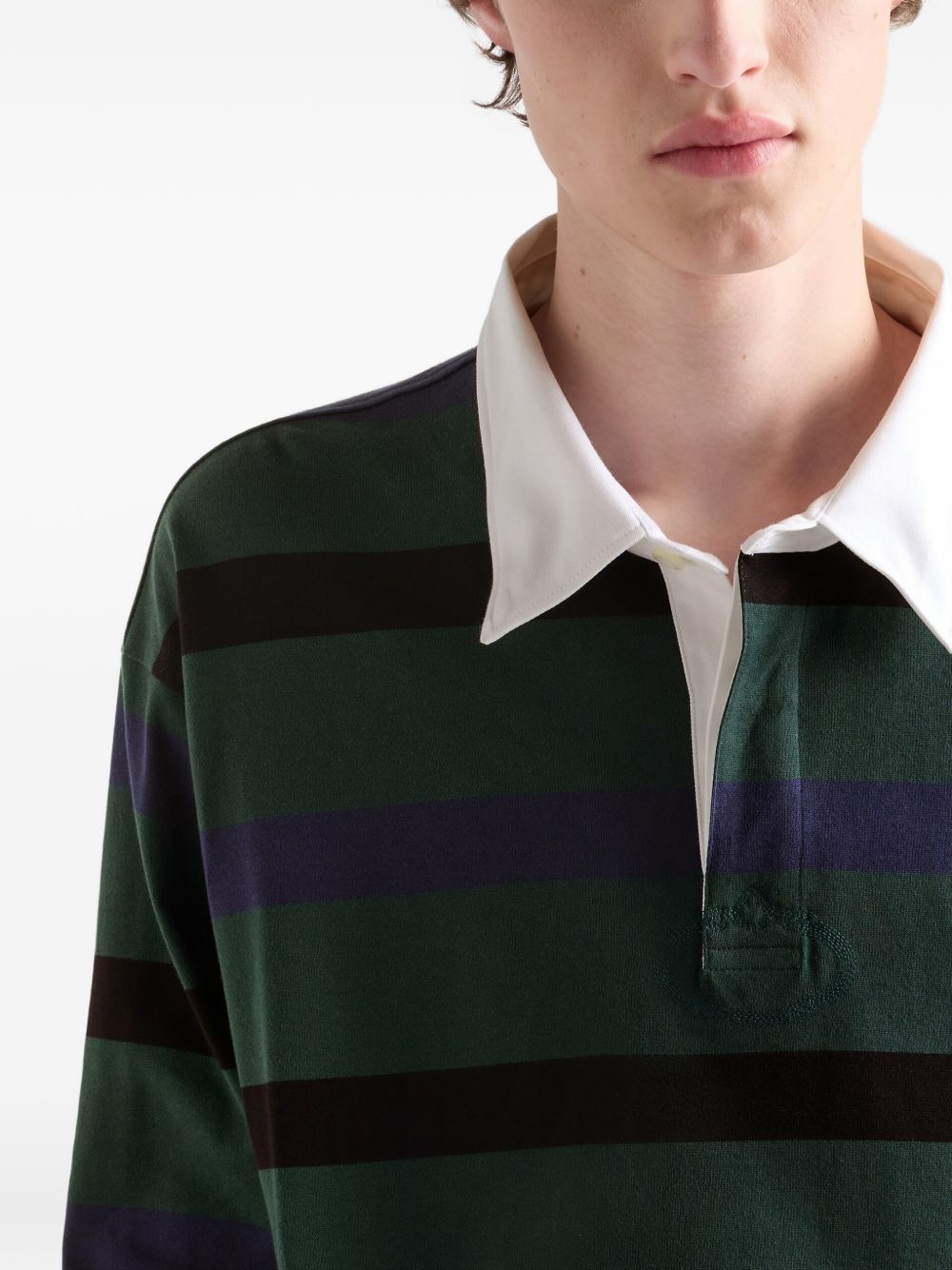 Long-sleeved cotton polo shirt UJL11D19FA S-OOOF0UYL PRADA 