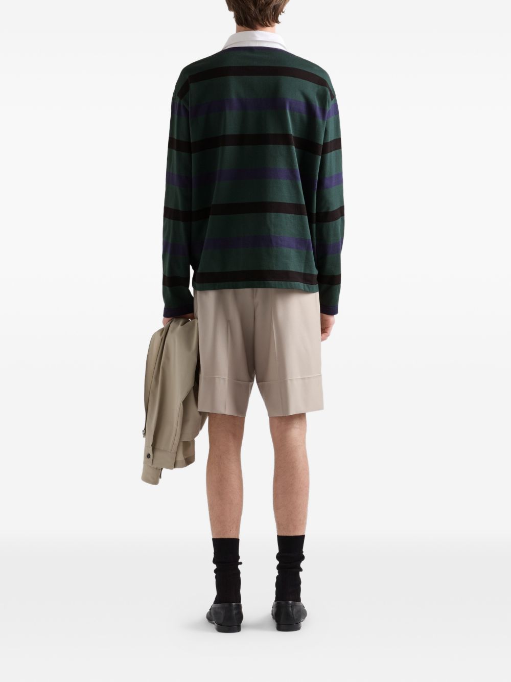 Long-sleeved cotton polo shirt UJL11D19FA S-OOOF0UYL PRADA 