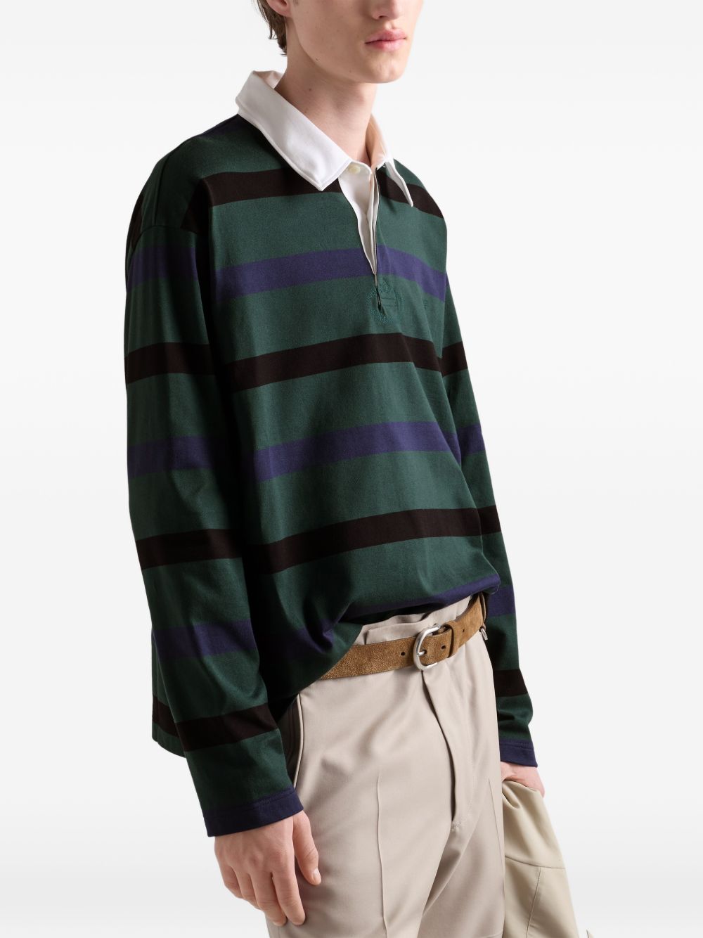 Long-sleeved cotton polo shirt UJL11D19FA S-OOOF0UYL PRADA 