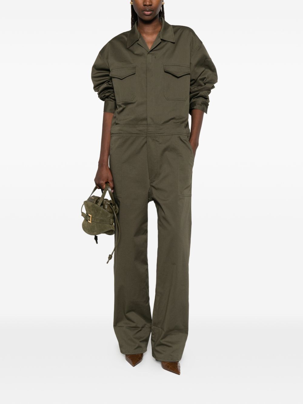 Ardea Utility Jumpsuit JLFS22131413 DARK OLIVE THE FRANKIE SHOP 