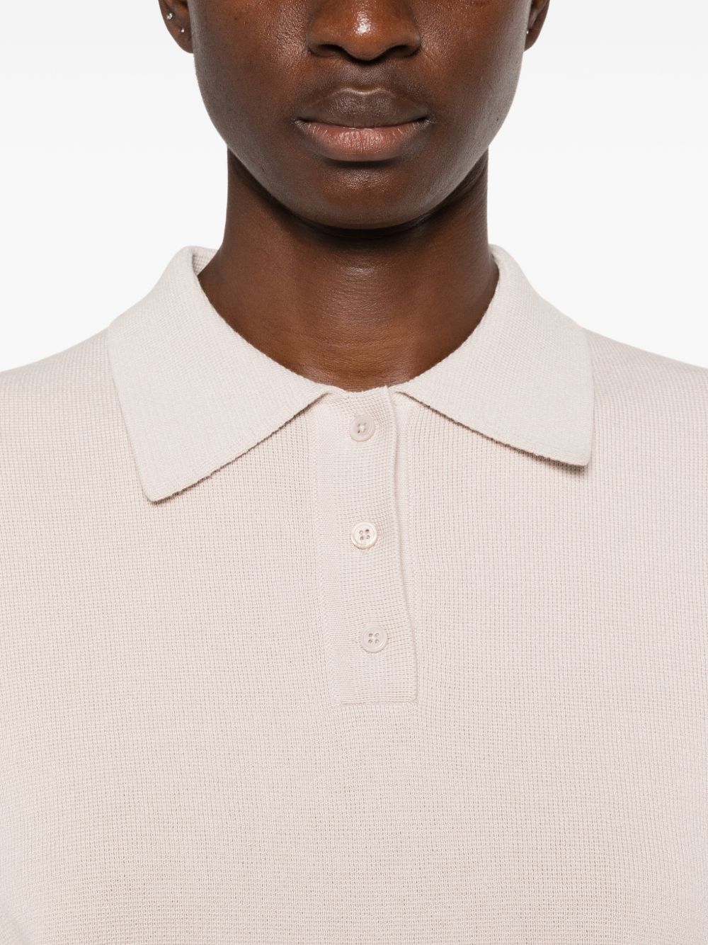 NOLA knit polo top POFS21821109 SLATE GREY THE FRANKIE SHOP 